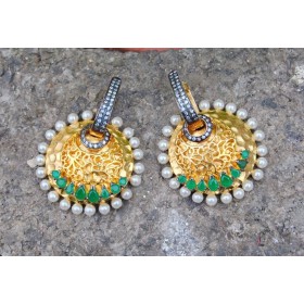 Overlay Emerald Earrings